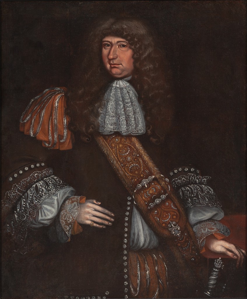 Thomas Smith's portrait of a man probably identified as Sir George Downing, wearing a dark coat and lace collar.